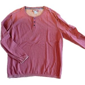 Carbon 2 Cobalt Orange Men’s Foliage Long Sleeve Henley Sweater Size XXL